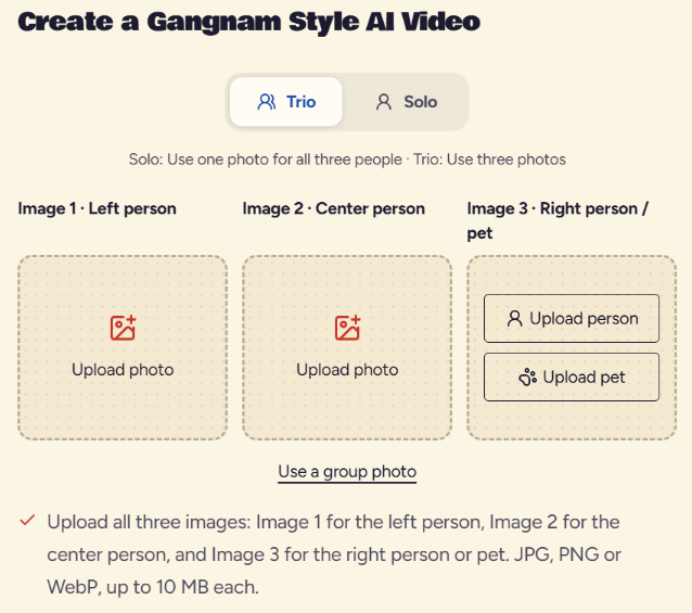 Gangnam Style AI Video Generator